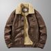 Men's Suede & Velvet Winter Jacket – Thick Lapel Lambskin Coat | Multi-Pocket Warm Workwear (Black/Khaki/Brown, M-5XL)_viptrois.com