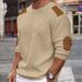 Men's Clothing Autumn And Winter New Men's Knitted Sweater Round Neck Long Sleeve Stitching Pullover Sweater Slim Sweater_viptrois.com