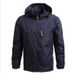 Men’s Windproof Trench Coat – Lightweight Water-Resistant Hooded Jacket For Spring & Fall (Tech-Fabric, Stand Collar, Slim Fit, Outdoor )_viptrois.com