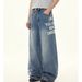 American High Street Retro Washed Boys And Girls Wide-leg Trousers Loose Straight Jeans Trendy_viptrois.com