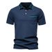 2025 Summer New Shirt Striped Lapel Business Casual Short Sleeved Polo Men's Top_viptrois.com