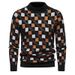 Loom Cross-Border Hot Sale Foreign Trade European And American Round Neck Pullover For Men Casual Patchwork Knitted Sweater_viptrois.com