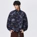 Men's Stand Collar Jacket – Retro Digital Print Windbreaker (Black/Grey/Caramel, M-8xl) Fashion Trends_viptrois.com