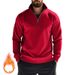 Men's Clothing Sweatshirt Casual Zipper Stand Collar Fleece Lined Zip-Up Hoodie With Stand Collar - Casual Winter Pullover For Outdoor & Daily Wear_viptrois.com