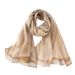 Unisex Mulberry silk striped scarf Women's warm fashion silver silk shawl ethnic style scarf_viptrois.com