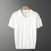 Men's Clothing Fashion Knitted T Shirt Summer Niche Breathable Short Sleeved Polo Shirt Loose Half Sleeved Top_viptrois.com