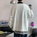 Popular teenage trend long sleeved casual simple regular autumn pullover contrasting striped V-neck vest winter_viptrois.com