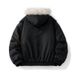 Autumn And Winter Fur Collar Padded Jacket Thickened Couple Hooded Padded Jacket_viptrois.com