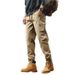 Men's Workwear Pants - Vintage Relaxed Fit Heavyweight Cotton Cargo Pants With Cuffed Ankle For Outdoor & Casual Wear_viptrois.com