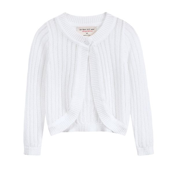 Ice Silk Summer New Girls Knitted Cardigan Thin Baby Coat Sunscreen Shirt Breathable Children's Shawl Korean Version_viptrois.com