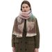 Unisex Autumn winter loop yarn short beard jacquard ginkgo leaf scarf shawl_viptrois.com