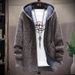 Pure 2025 Autumn Winter New Thickened Fleece Plus Size Foreign Trade Sweater Hooded Cardigan Men's Zipper Knitted Jacket_viptrois.com