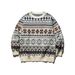 Yidao Vintage 25 Autumn Winter New National Trend Ethnic Style Jacquard Design Casual Loose Unisex Pullover Sweater_viptrois.com