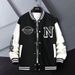 Men's Streetwear Baseball Jacket – Oversized Unisex Varsity Coat With Print & Ribbed Hem (S-3XL, Black/Blue/Green/White)_viptrois.com