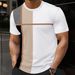 Men’s Slim-Fit Color Block T-Shirt – Wrinkle-Resistant Polyester, Short Sleeve Crew Neck (7 Colors, 5 Sizes)_viptrois.com