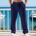 Men's Clothing Autumn And Winter Loose Large Size Men's Casual Jacquard Waffle Simple Straight Sports Solid Color Trousers Men_viptrois.com