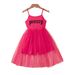 Mother & Kids INS Girls Letter Printing Mesh Splicing Suspender Jumpsuit Skirt Fashionable And Casual_viptrois.com
