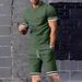 Men's Clothing Summer Men's Short Sleeved T Shirt Round Neck Suit Sports Men's Casual Shorts Two Piece Suit Men_viptrois.com
