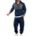 Men's Heavyweight Fleece Hoodie & Joggers Set – Minimalist Embroidered Workwear Style For Outdoor & Commuting (Burgundy, Camel, Grey, Black, Navy)_viptrois.com