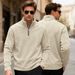 Men's Half-Zip Stand Collar Sweatshirt – Thick Fleece Loose Fit For Autumn & Winter_viptrois.com