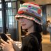 Colorful Flower Knitted Fisherman Sweet And Cute Girl, Contrast Color Bowl Versatile, Show Face, Small Woolen Hat,_viptrois.com
