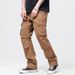 New multi-pocket men's jeans, loose straight workwear wide-leg trousers_viptrois.com