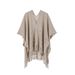 Unisex Warp knitted solid color fringe thin hollow shawl_viptrois.com