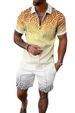 Men's Clothing 2024 New Wholesale Foreign Trade Men's Open Collar Zipper Shirt 3d Printed Men's Short-Sleeved Beach Pants Two-Piece Suit_viptrois.com