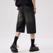Men's Clothing Retro Trend 7 Point Jeans Summer New Loose Street Fashion Handsome Ripped Shorts_viptrois.com