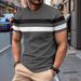 Men's Slim-Fit Color Block T-Shirt - Summer Short Sleeve Round Neck Casual Tee (White, Light Gray, Dark Gray, Black, Burgundy, Orange)_viptrois.com