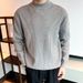 Men's Clothing Solid Color Suit Inner Wear Light Mature Slim Fit Knit Sweater Semi-Turtle Neck Casual Business Pullover Solid Color Long Sleeve Top_viptrois.com