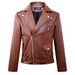 Casual Men Jacket Slim Fit PU Leather Solid Color Coat With Diagonal Zipper Belt Adjustment Windproof Coat For Daily Wear_viptrois.com