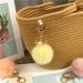 Bag Charm Pearl Plush Keychain Cute Student Macaron Color Bag Pendant Car Key Chain Accessories Small Gift_viptrois.com