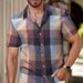 Summer New Plaid Shirt Men's Short Sleeved Fashionable Youth Casual Men's Short Sleeved Shirt_viptrois.com