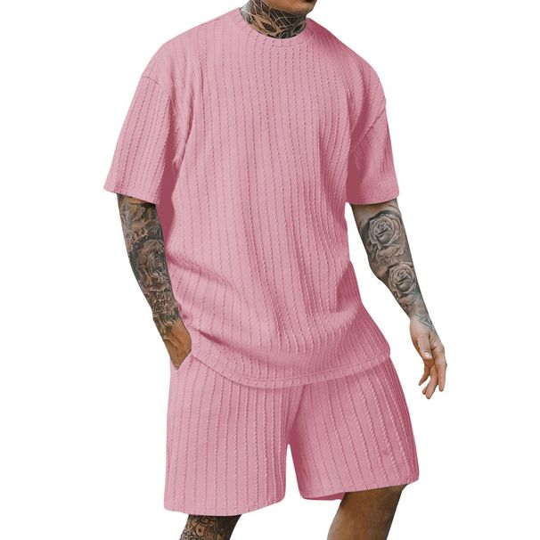 Men's Summer Casual Sports Outfit - Quick-Dry Short Sleeve T-Shirt & 5-Inch Shorts Set - Breathable Polyester Blend - S-XXXL_viptrois.com