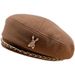 Fashion Metal Chain Beret For Women, Autumn And Winter Woolen Beret, British Style Painter Hat, Versatile Trendy_viptrois.com