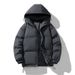 Men's Clothing Winter Cotton Coat For Men Solid Color Hooded Down Jacket Couple Korean Style Trendy Loose Coat Warm Casual Tops_viptrois.com