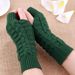 Men's Gloves Winter fingerless gloves women's computer short gloves warm and long gloves Japanese and Korean popular half finger wool flat gloves_viptrois.com