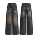 Autumn American Retro Distressed Wide Leg Jeans For Men, Loose Casual Straight Leg Trousers Trendy_viptrois.com