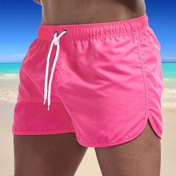 Men's Clothing Summer Beach Pants Comfortable Breathable Solid Color Running Casual Sports Three Quarter Pants_viptrois.com