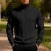 Men's Heavyweight Jacquard Sweater – High Collar Casual Knit Pullover For Winter Men's Clothing_viptrois.com