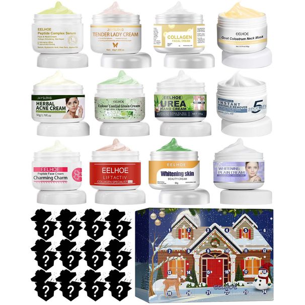 EELHOE Christmas Face Cream Hydrating Moisturizing Beauty 24 Grid Skin Care Product Blind Box_viptrois.com