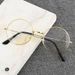 Retro Women's Small Round Frame Literary Glasses, Radiation Men's Flat Mirror, Round Flat Mirror, Street Stall Supply, Simple And Light_viptrois.com