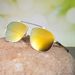 Punk Style Double Beam Large Metal Frame Sunglasses Ocean Lenses Indoor And Outdoor Sun Color Sunglasses Square Frame_viptrois.com