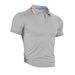 Men's Short Sleeved Polo Shirt Quick Drying Solid Color Turn down Collar Summer Sports Casual Best Selling European American Style_viptrois.com