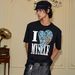 Unisex Vintage Love Yourself Leopard Print Lace Heart Graphic Short Sleeve T-Shirt Unisex Comfort Fit_viptrois.com