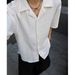 Men's Clothing Black Textured Jacquard Short Sleeved Shirt Trendy Handsome Casual Collar Shirt_viptrois.com