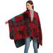 Unisex Thickened women's large jacquard split cape Christmas deer acrylic cape_viptrois.com
