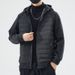 Lightweight Quilted Puffer Jacket – Slim-Fit Hooded Coat For Men (Black/Grey/White)_viptrois.com