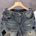Men's Clothing Street Washed Distressed Fashion Jeans Straight Loose High Street Vibe Style Long Pants_viptrois.com